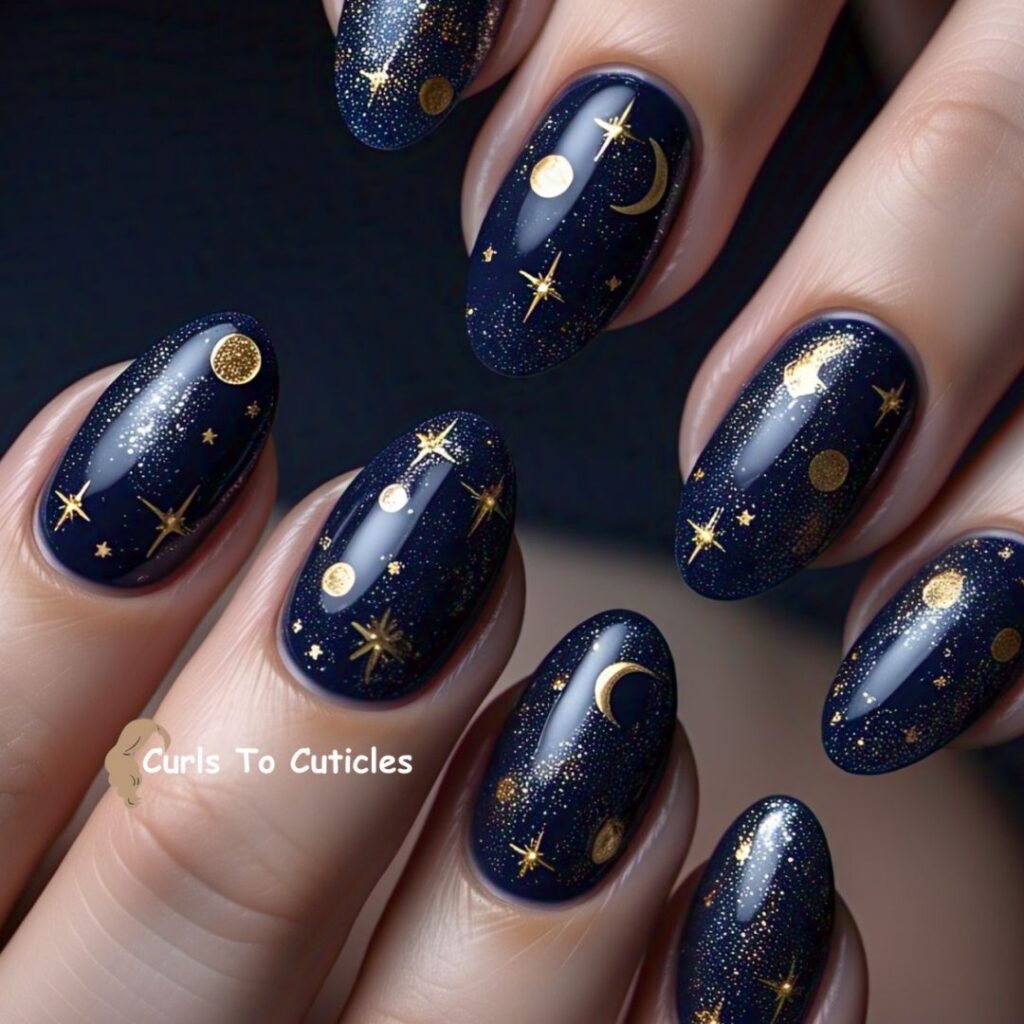 Starry Nights summer nails design