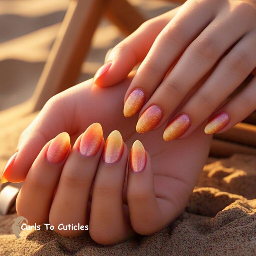 Sunset Ombre summer nails design