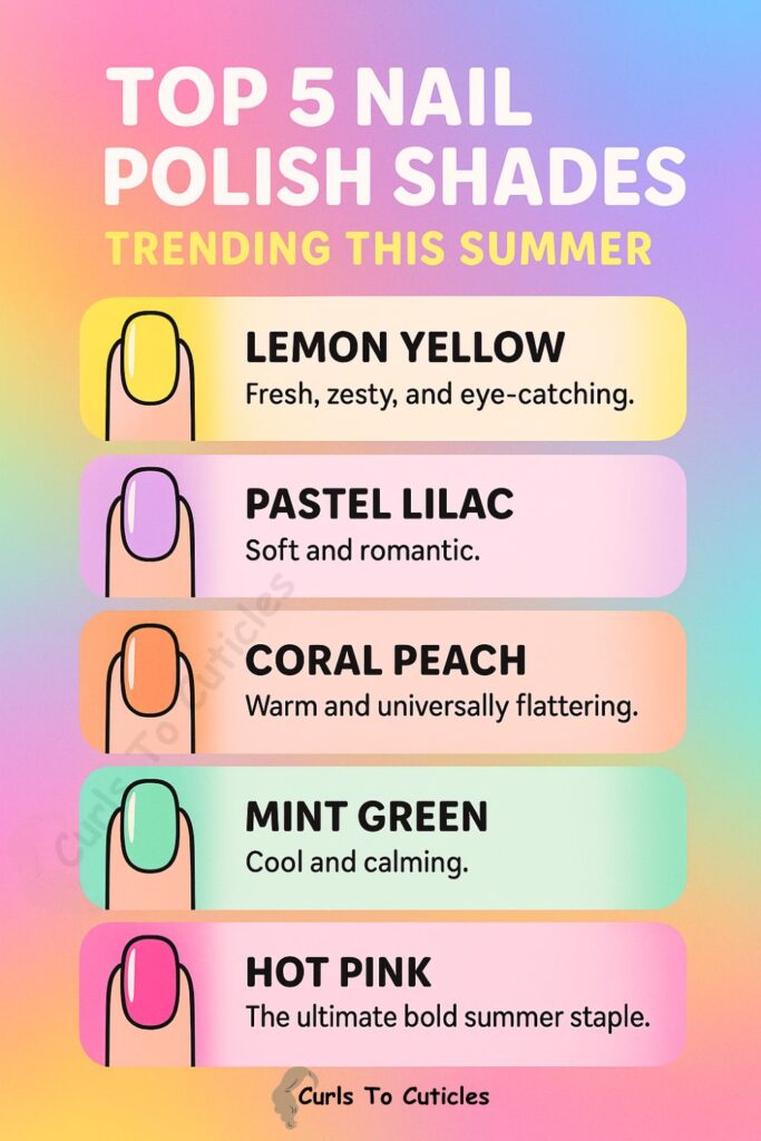 Top 5 Nail Polish Shades Trending This Summer infographic
