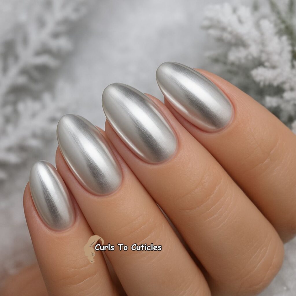 Winter Frost Glaze Donut Nails Design
