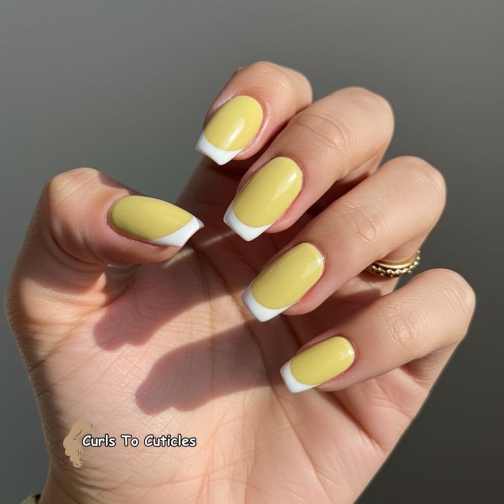 Yellow Pastel spring nail designs