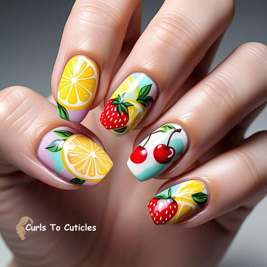 fruit salad summer nails design