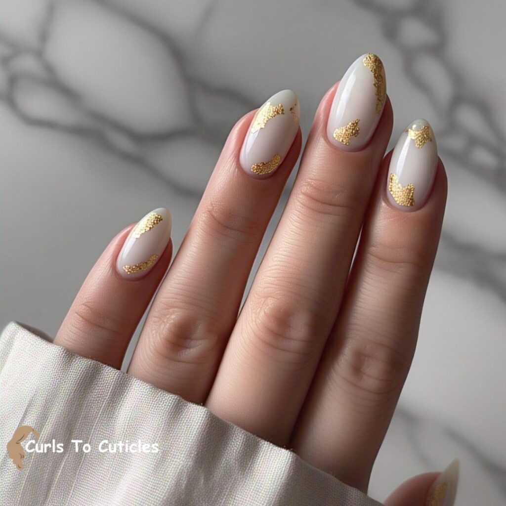 gold foil summer nails design