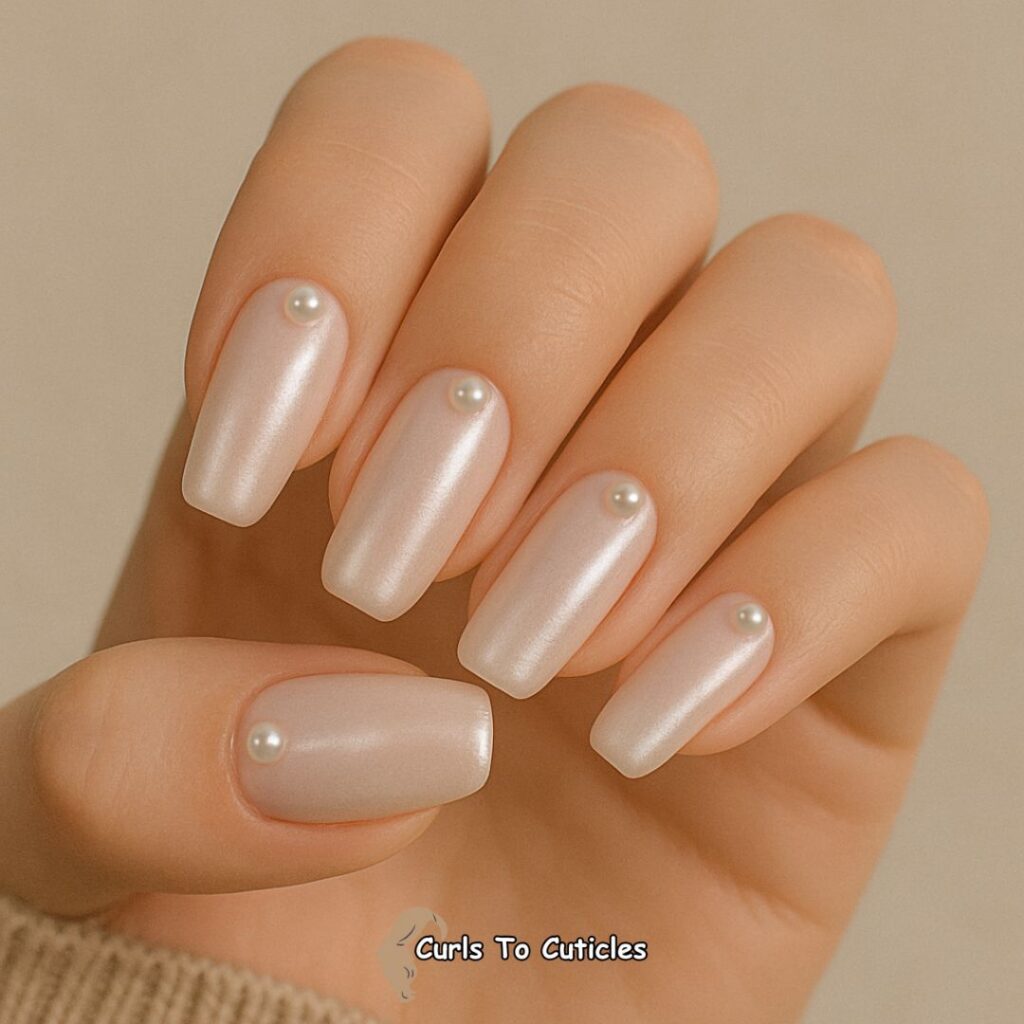 3D Glazed Pearls Donut Nails Design