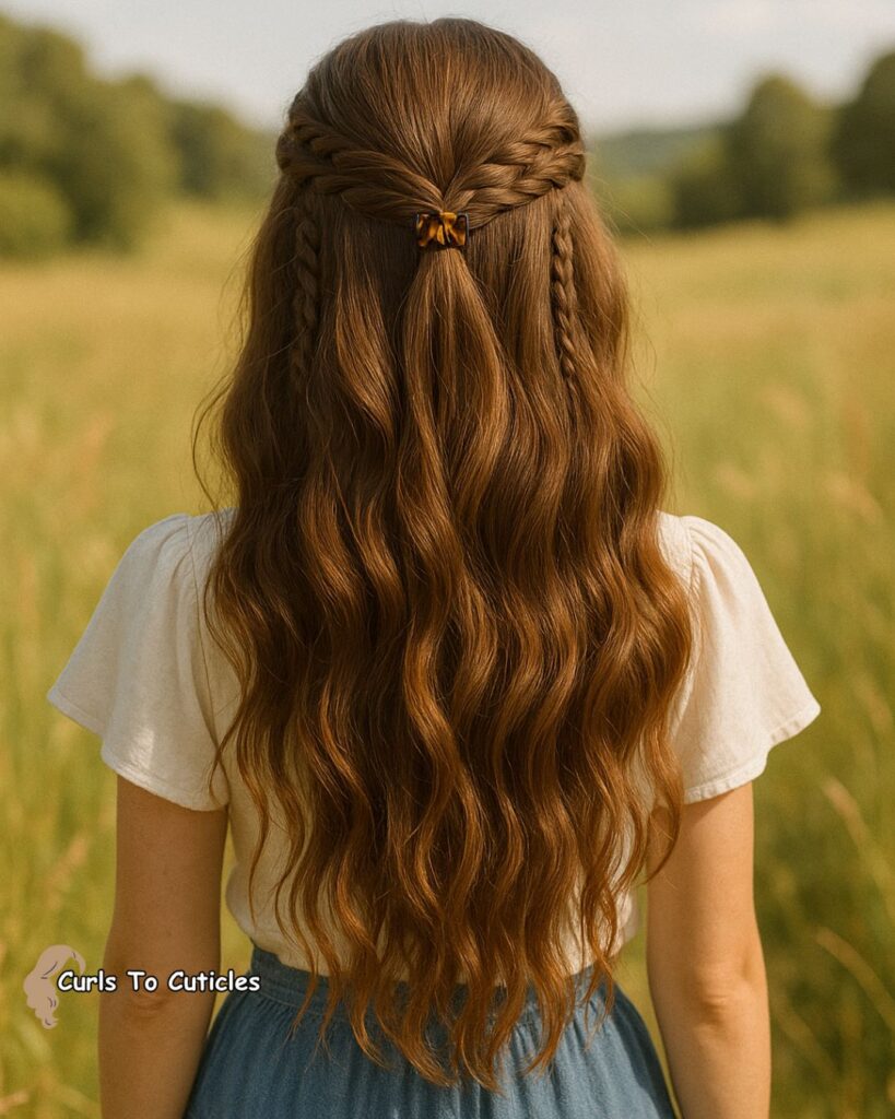 Boho-Inspired Half-Up Claw Clip Hairstyle