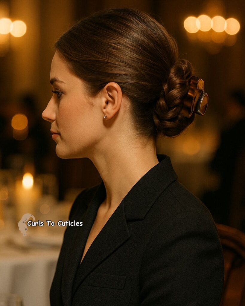 Braided Bun Claw Clip Hairstyle