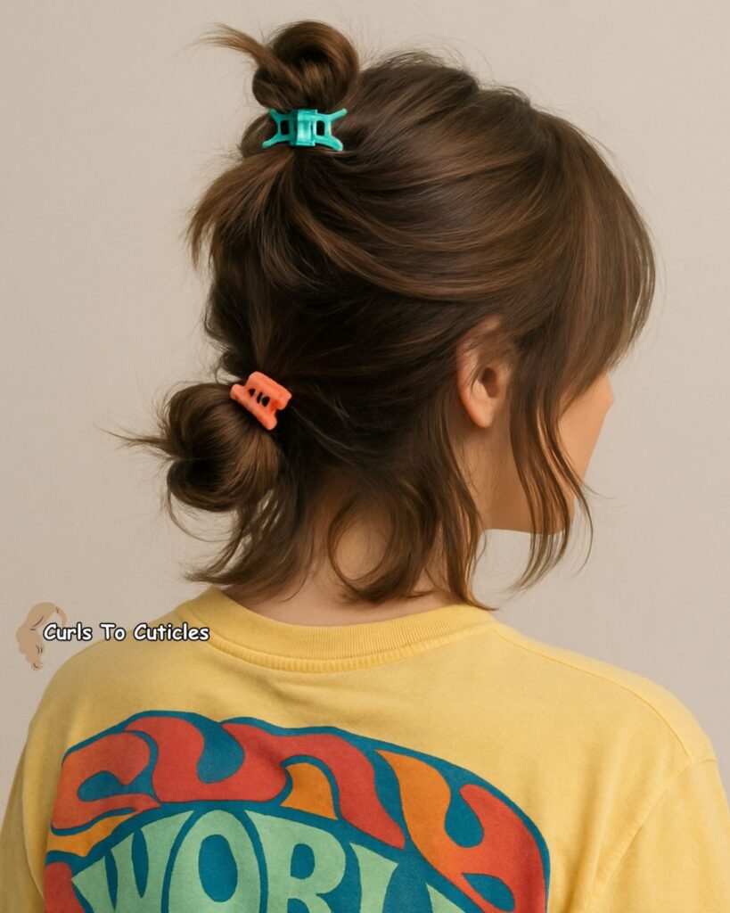 Double Claw Clip Hairstyle