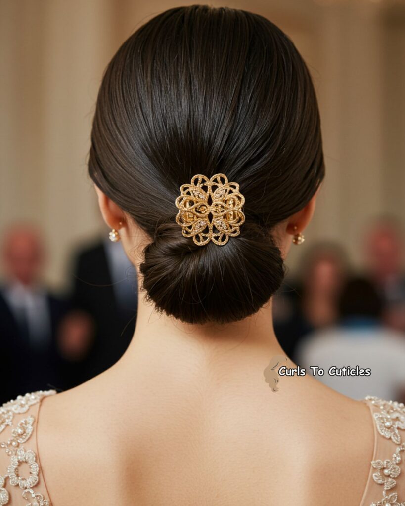 Elegant Low Bun Chic Claw Clip Hairstyle