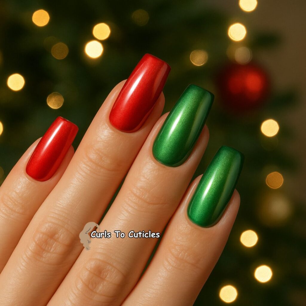 Holiday Glow Glazed Donut Nails Design
