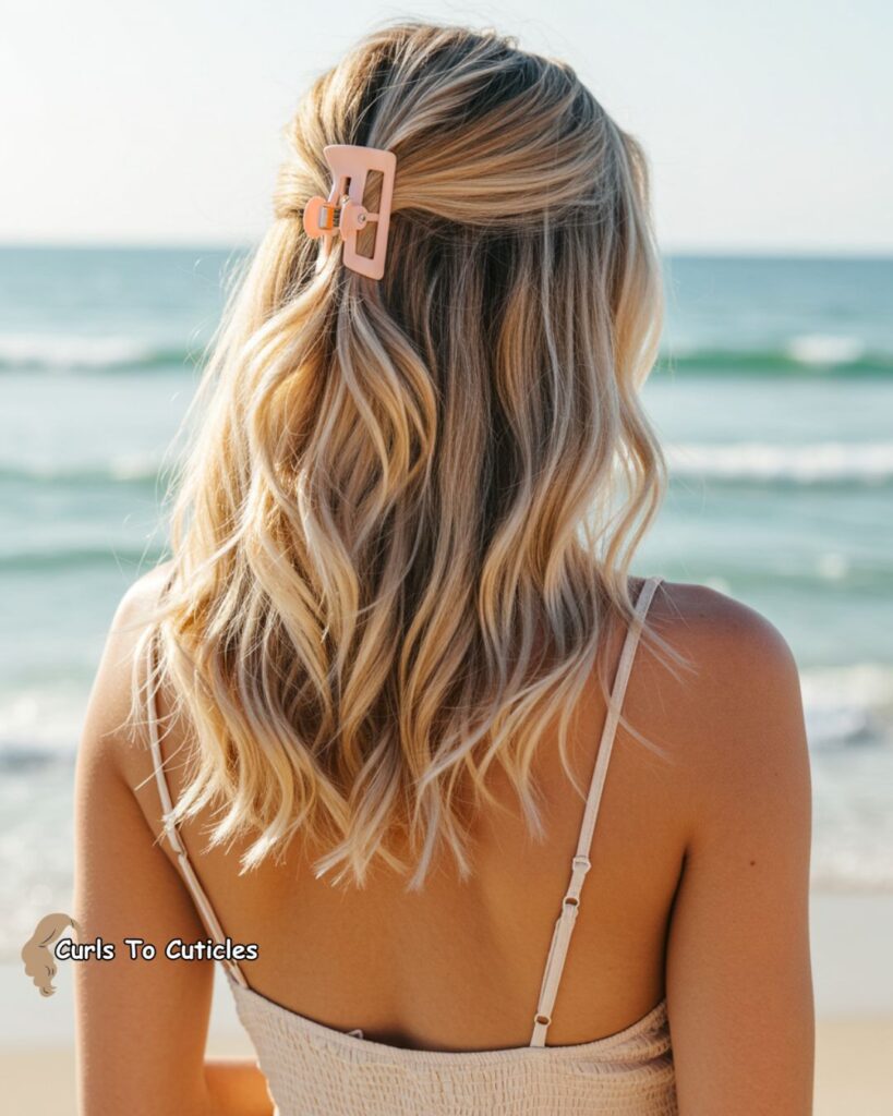 Loose Waves Chic Claw Clip Hairstyle