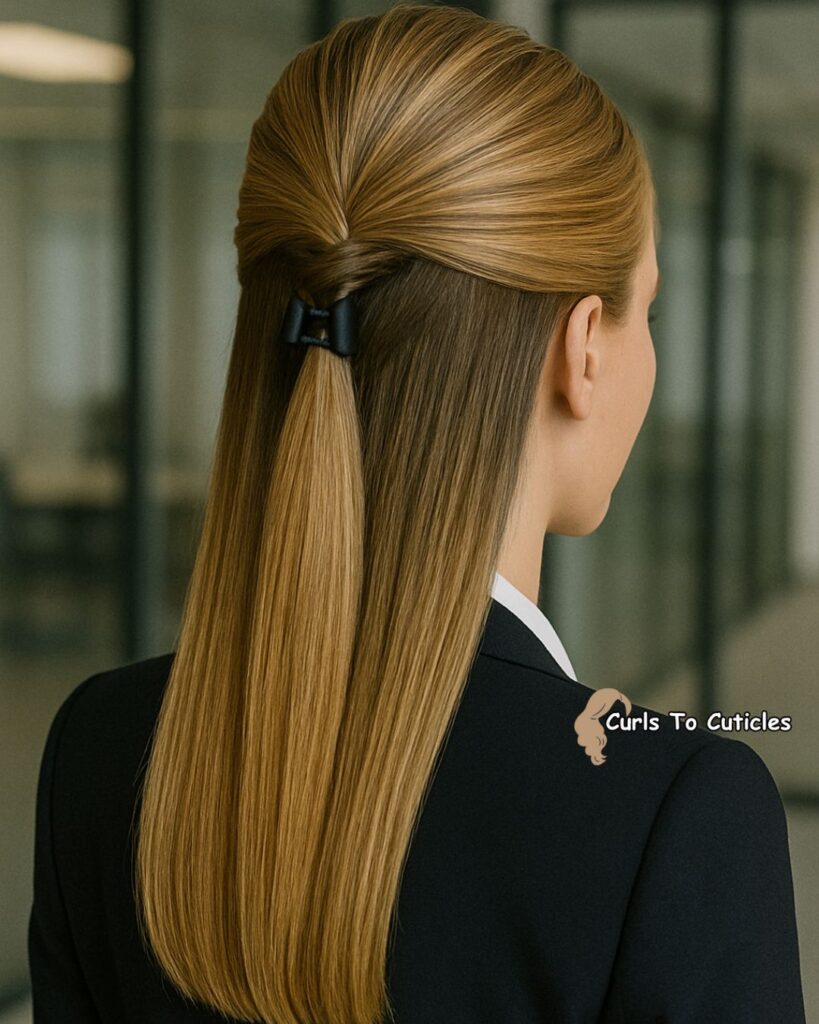 Sleek Half-Up Chic Claw Clip Hairstyle