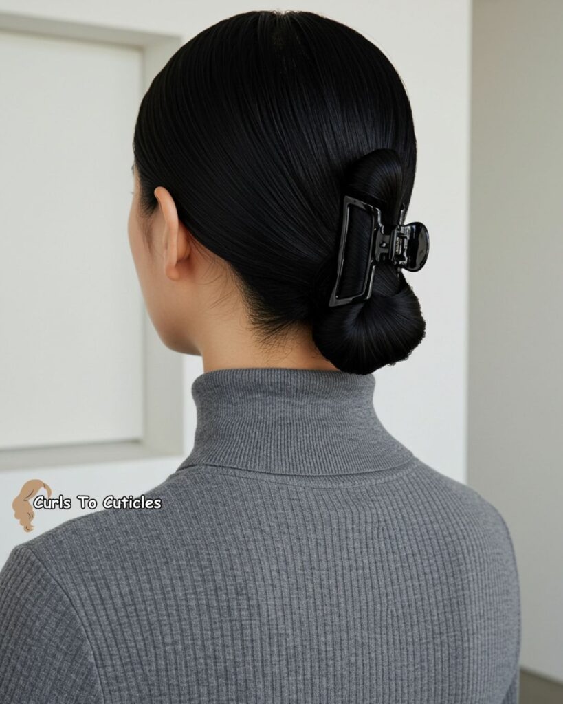Sleek Low Twist Chic Claw Clip Hairstyle